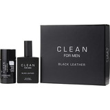 Clean Black Leather By Dlish - Edt Spray 3.4 Oz & Deodorant Stick 2.5 Oz, For Men