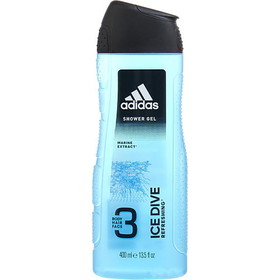 Adidas Ice Dive By Adidas - 3 Body, Hair & Face Shower Gel 13.5 Oz (Developed With Athletes) , For Men