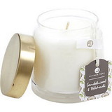 Sandalwood & Patchouli By  Scented Soy Glass Candle 10 Oz.  Combines Patchouli & Amber Sandalwood, Himalayan Cedarwood, Black Pepper, Sunflower, & Ginger Root.  Burns Approx. 45 Hrs. Unisex