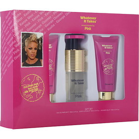 Whatever It Takes Pink By Whatever It Takes Eau De Parfum Spray 3.4 Oz (New Packaging) & Body Lotion 3.4 Oz & Shower Gel 3.4, Women