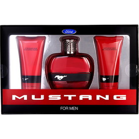 FORD MUSTANG RED by Estee Lauder Edt Spray 3.4 Oz & Hair And Body Wash 3.4 Oz & Aftershave Balm 3.4 Oz For Men