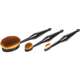 Qentissi By Qentessi Make Up Oval Brush Set: Small Straight Shaped Brush + Medium Oval Shaped Brush + Large Oval Shaped Brush -- 3Pcs Women