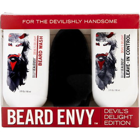 BILLY JEALOUSY by Billy Jealousy Beard Envy Devil'S Delight Edition Set: Beard Wash 3 Oz & Leave-In Control 3 Oz & Boar Bristle Brush For Men