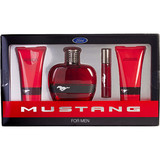 FORD MUSTANG RED by Estee Lauder EDT SPRAY 3.4 OZ & HAIR AND BODY WASH 3.4 OZ & AFTERSHAVE BALM 3.4 OZ & EDT SPRAY 0.5 OZ, Men