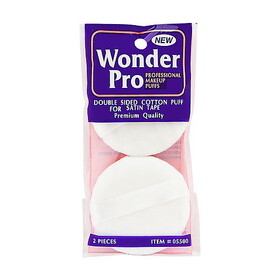 Wonder By Wonder Pro Double Sided Cotton Puff With Satin Tape --2Ct, Women