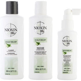 NIOXIN by Nioxin SCALP RELIEF 3 PIECE SET (CLEANSER 6.7OZ, CONDITIONER 6.7OZ, SERUM 3.3OZ) Unisex