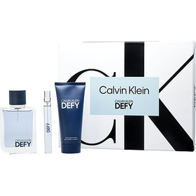 Calvin Klein Defy By Calvin Klein Edt Spray 3.4 Oz & Shower Gel 3.4 Oz & Edt Spray 0.33 Oz Mini, Men