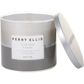 Perry Ellis White Musk & Santal By Perry Ellis Scented Candle 14.5 Oz, Unisex