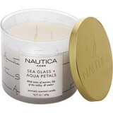 Nautica Aqua Petals & Sea Glass By Nautica Scented Candle 14.5 Oz, Unisex