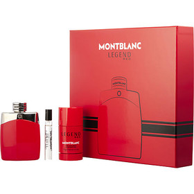 MONT BLANC LEGEND RED By Mont Blanc Eau De Parfum Spray 3.3 oz & Deodorant Stick 2.5 oz & Eau De Parfum Spray 0.25 oz, Men