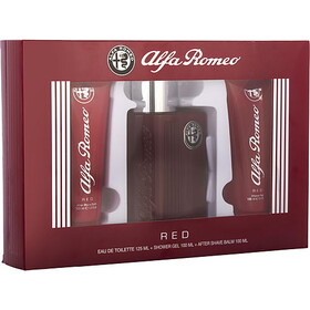 Alfa Romeo Red By Alfa Romeo Edt Spray 4.2 Oz & Aftershave Balm 3.4 Oz & Shower Gel 3.4 Oz, Men