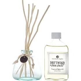Driftwood & Sea Salt By Northern Lights Fragrance Diffuser Oil 6 Oz & 6X Willow Reeds & Diffuser Bottle, Unisex