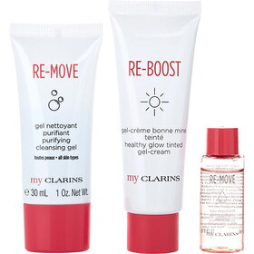 Clarins By Clarins Re-Boost Healthy Glow Tinted Gel Cream 50Ml + Re-Move Cleansing Gel 30Ml + Re-Move Micelar Water 10Ml --3Pcs, Women
