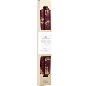 Bordeaux With Gold By Northern Lights 12" Decorative Tapers (2 Pack), Unisex