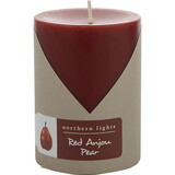 Red Anjou Pear by Northern Lights One 3X4 Inch Pillar Candle. Burns Approx. 80 Hrs., Unisex