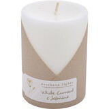 White Currant & Jasmine by Northern Lights One 3X4 Inch Pillar Candle. Burns Approx. 80 Hrs., Unisex
