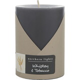 Whiskey & Tobacco by Northern Lights One 3X4 Inch Pillar Candle. Burns Approx. 80 Hrs., Unisex
