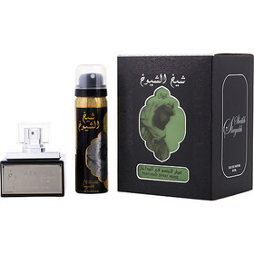 Lattafa Sheikh Al Shuyukh By Lattafa Eau De Parfum Spray 1.7 Oz & Deodorant Spray 1.7 Oz (Black Edition), Unisex