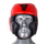 Fighter Leather Sparring Headguard, Black/Red - NL2796R