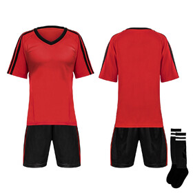 TOPTIE Soccer Jersey, Shoulder Striped Soccer Shirts, with Jersey, Shorts and Socks
