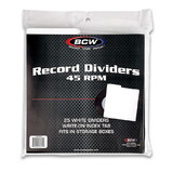 BCW 1-45RPM-D 45 RPM Record Dividers - White