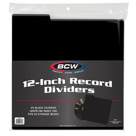 BCW 1-RD12-BLK 12-Inch Record Divider - Black