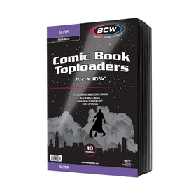 BCW 1-TLCH-SIL-BLK Silver Comic Topload Holder - Black