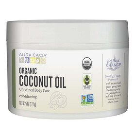 Aura Cacia Fair Trade Certified Organic Unrefined Coconut Oil 6.25 oz.