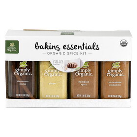 Simply Organic 19624 Baking Essentials Organic Spice Kit 4-Pack