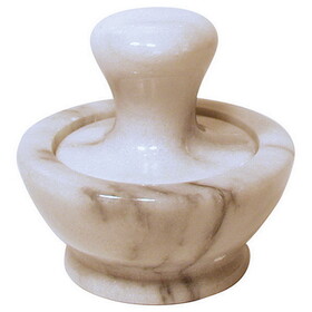 Culinary Accessories 3" x 1&frasl;2" White Marble Spice Grinder