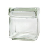 Accessories Square Glass Jar with Glass Lid 32 oz