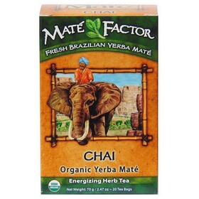 Mate Factor Chai Yerba Mate Tea 20 tea bags