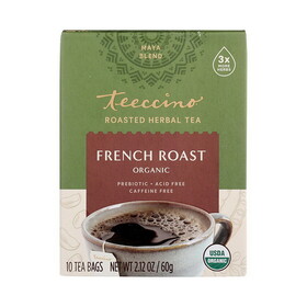 Teeccino French Roast Chicory Herbal Tea 10 tee-bags