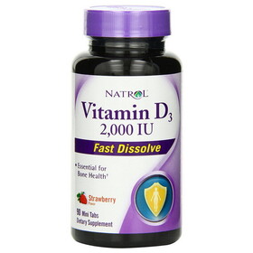 Natrol Vitamin D3 Strawberry Fast Dissolve Tablets 90 mini tablets