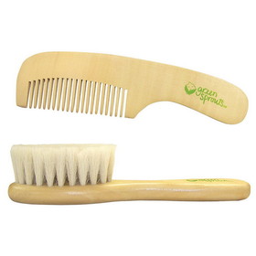 green sprouts Wooden Brush & Comb Set