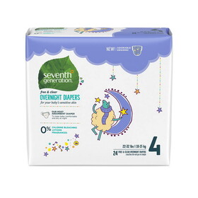 Seventh Generation 226552 Stage 4 (22-37 lbs.) Overnight Diapers 24 count