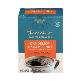 Teeccino Gluten-Free Dandelion Caramel Nut Chicory Herbal Tea