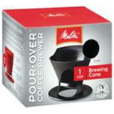 Melitta 227318 Black Pour-Over Coffee Brewer Cone 1 cup