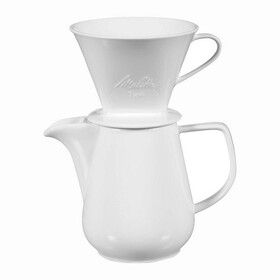Melitta Porcelain Pour-Over Coffee Brewer Cone with Carafe 6 cup