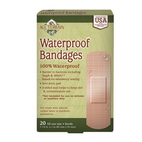 All Terrain 1" Waterproof Strong-Strip Bandages 20 (3 1/4" x 1") count
