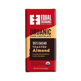 Equal Exchange Dark Chocolate Almond (55% Cacao) 2.8 oz. bars