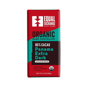 Equal Exchange Panama Extra Dark Chocolate (80% Cacao) 2.8 oz. bar