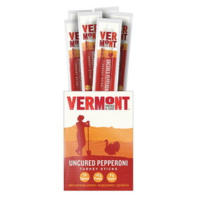 Vermont Smoke & Cure Uncured Pepperoni Turkey Sticks 24 (1 oz.) sticks per box