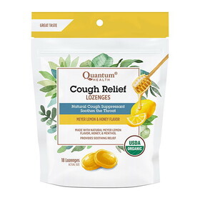 Quantum Cough Relief Meyer Lemon &amp; Honey Lozenges 18 count