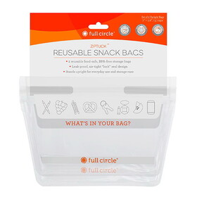 Full Circle Clear Reusable Ziptuck Snack Bags 7 x 4.6
