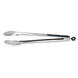 HIC Black Stainless Steel Food Tongs with Handle 12