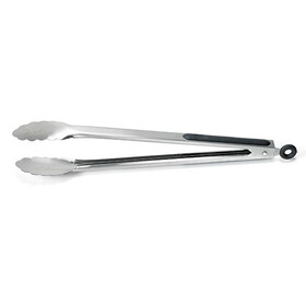 HIC Black Stainless Steel Food Tongs with Handle 12"