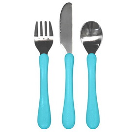 green sprouts 232655 Aqua Learning Cutlery Set