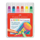Faber Castell Neon Gel Crayons 6 Count (Ages 3+)