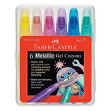Faber Castell 233674 Metallic Gel Crayons 6 Count (Ages 3+)